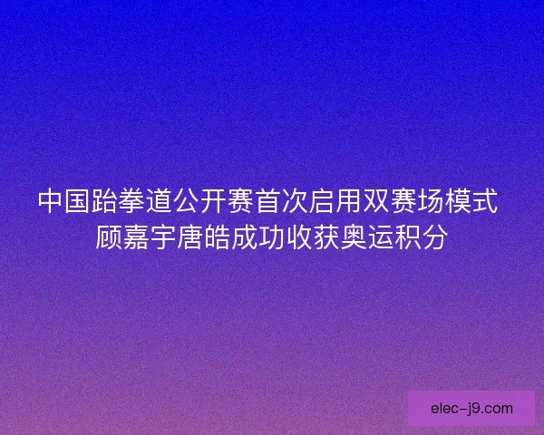 中国跆拳道公开赛首次启用双赛场模式 顾嘉宇唐皓成功收获奥运积分